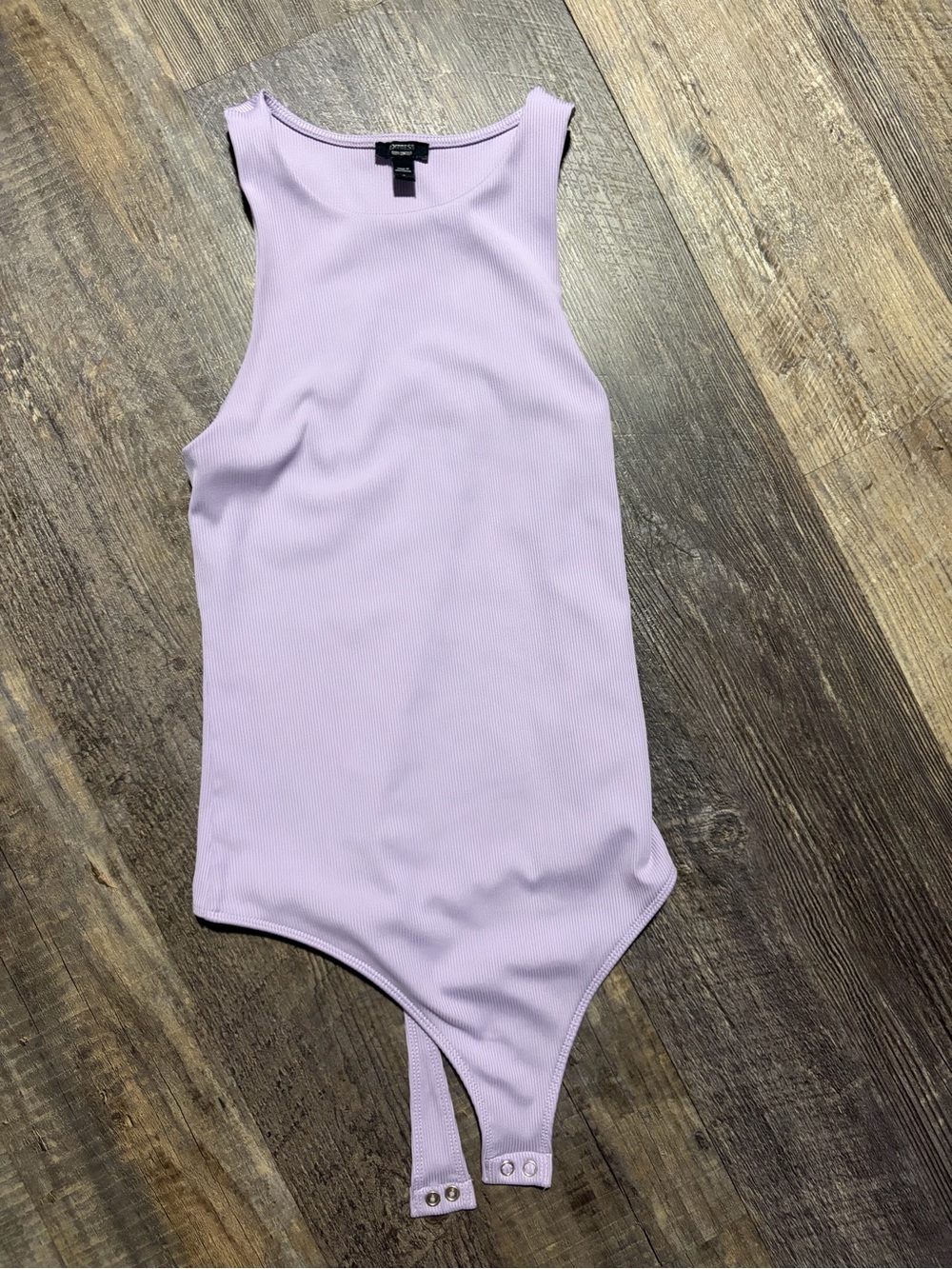 Express Lavender Ribbed Tank Bodysuit